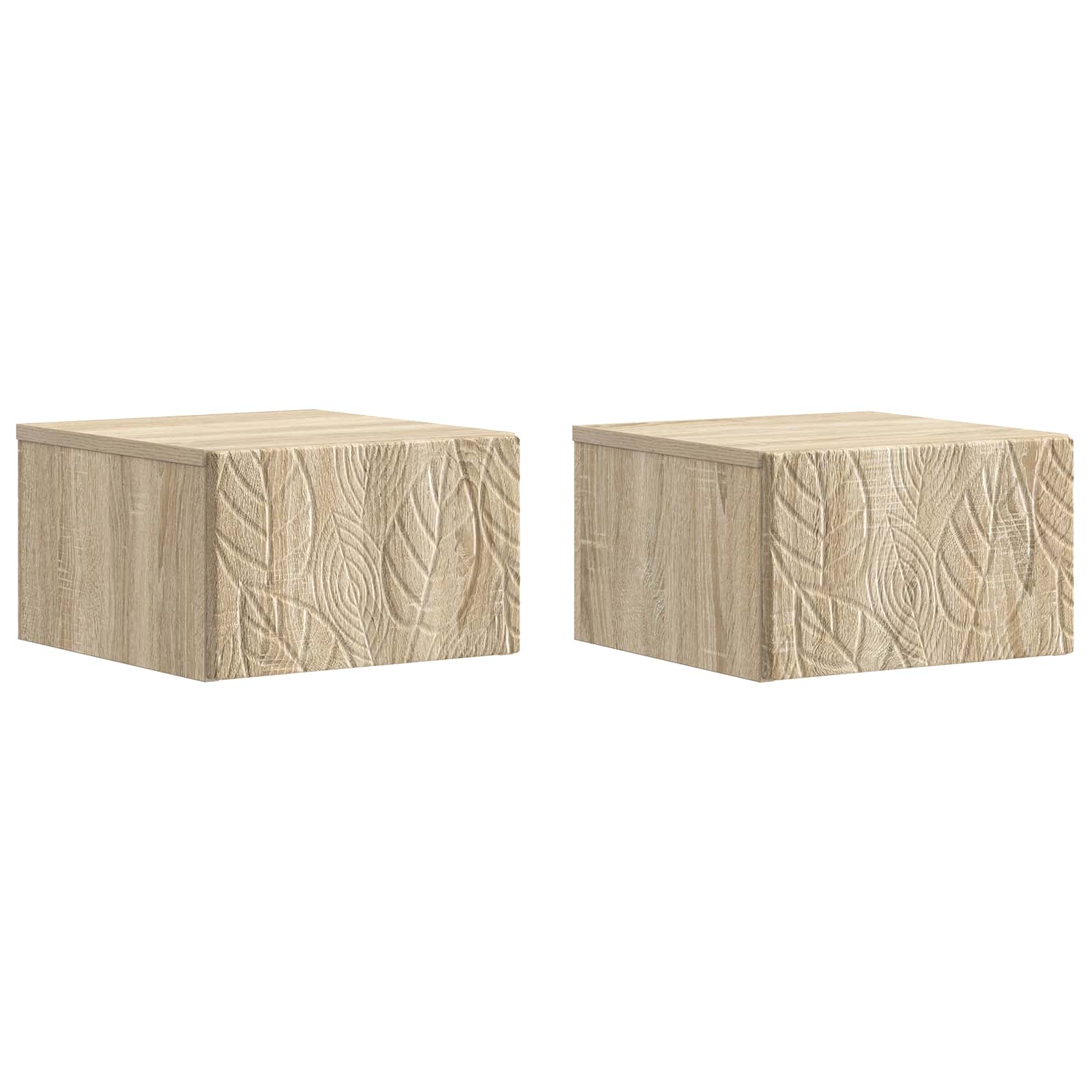 Wandmontierter Nachttisch 2 Stk. Sonoma-Eiche 49 x 34,5 x 20 cm