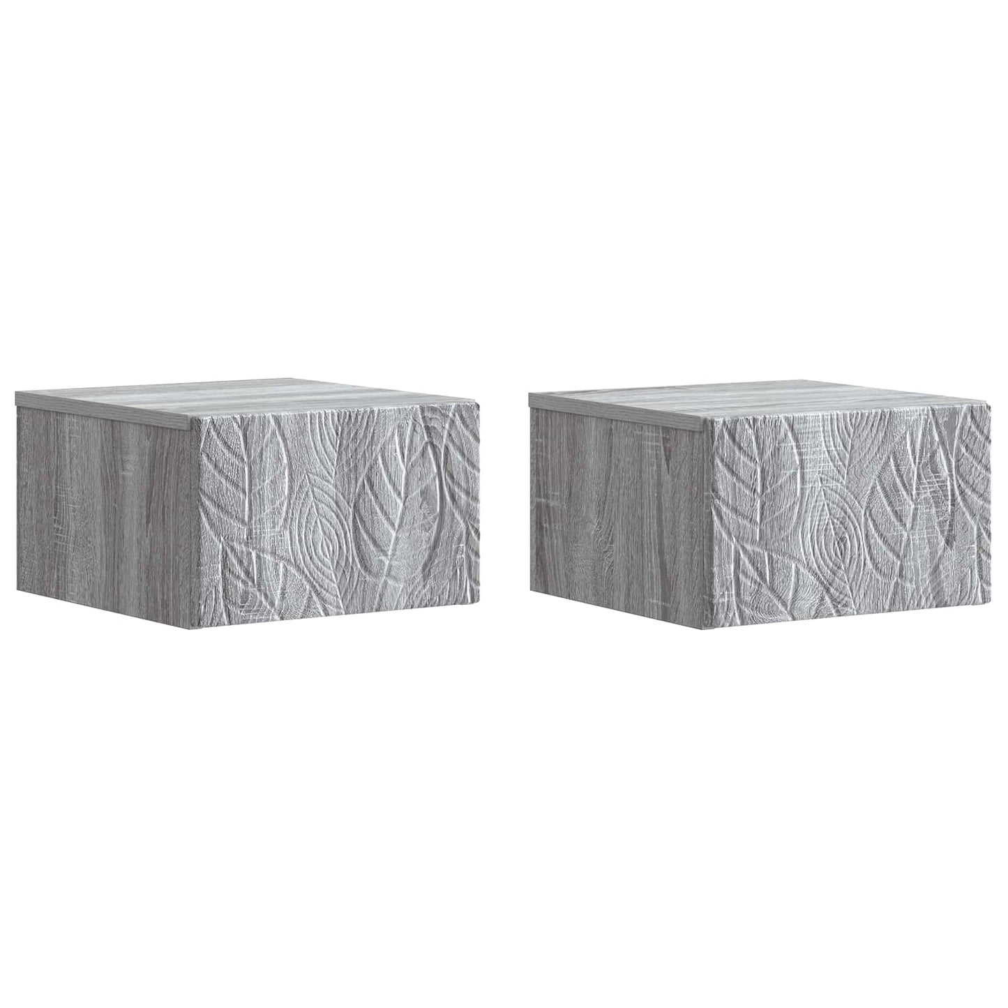 Wandmontierter Nachttisch 2 Stk. Sonoma-Grau 49 x 34,5 x 20 cm