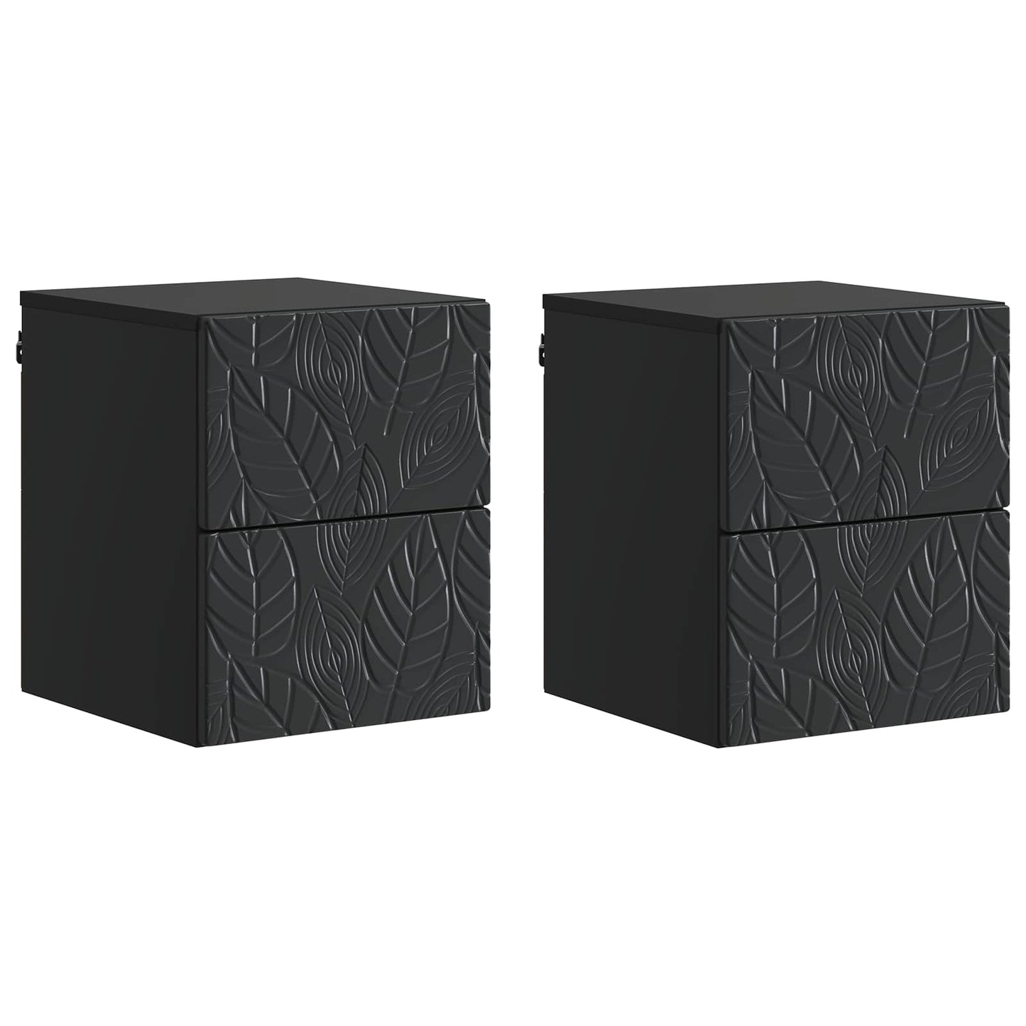 Wandmontierter Nachttisch 2 Stk. Schwarz 34,5 x 33 x 40 cm