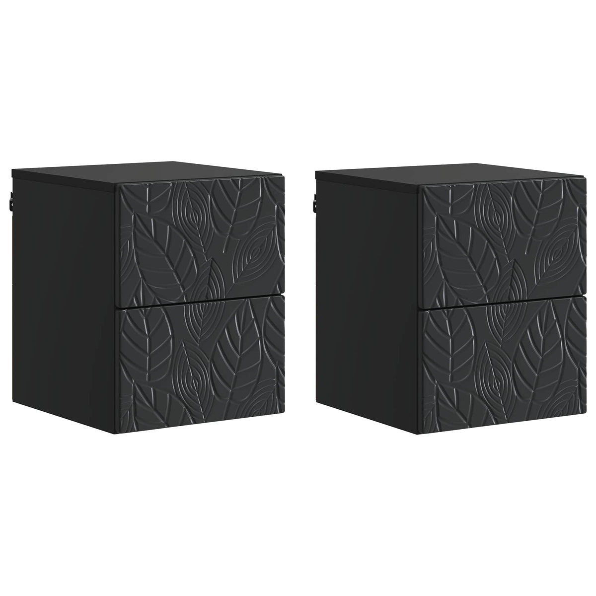 Wandmontierter Nachttisch 2 Stk. Schwarz 34,5 x 33 x 40 cm
