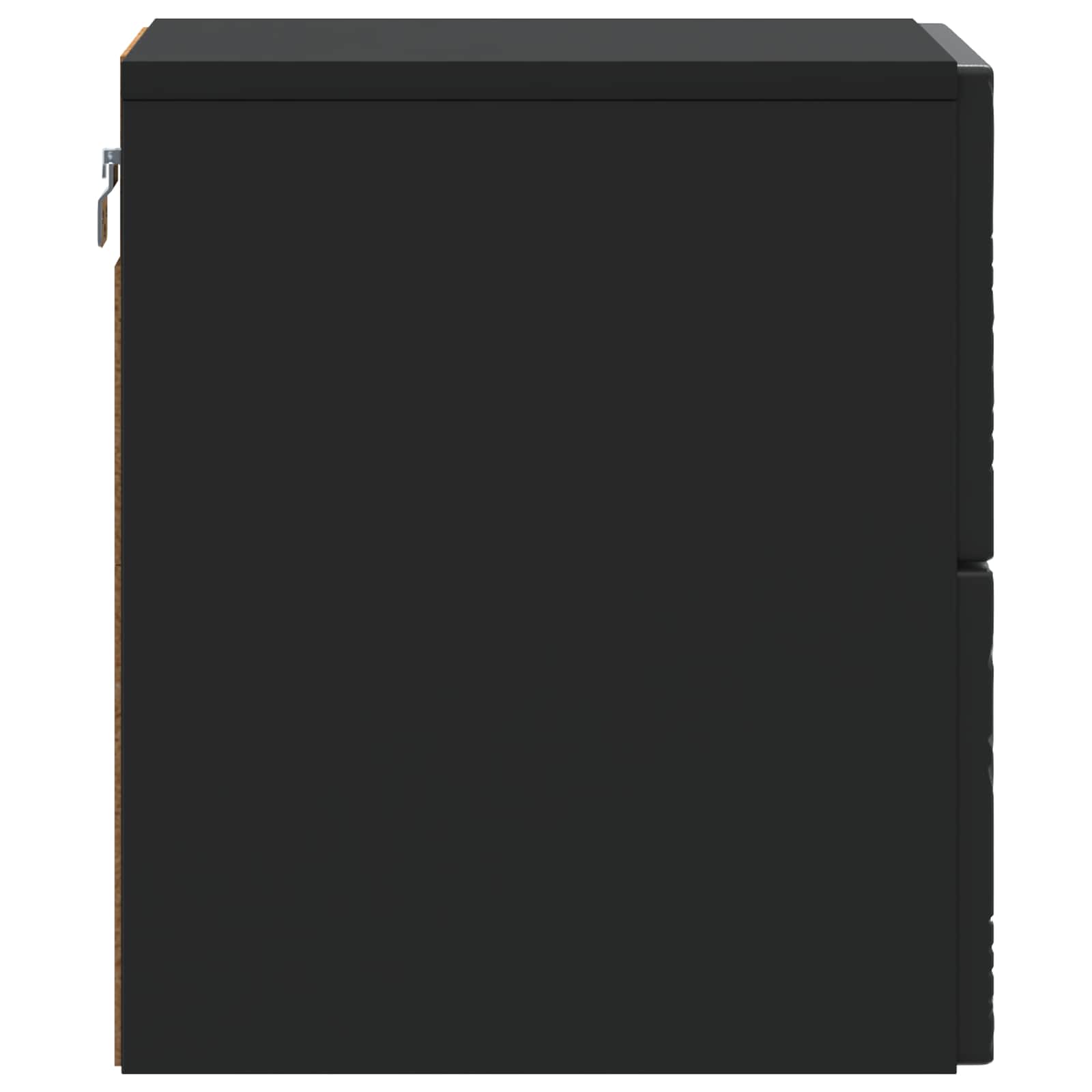 Wandmontierter Nachttisch 2 Stk. Schwarz 34,5 x 33 x 40 cm