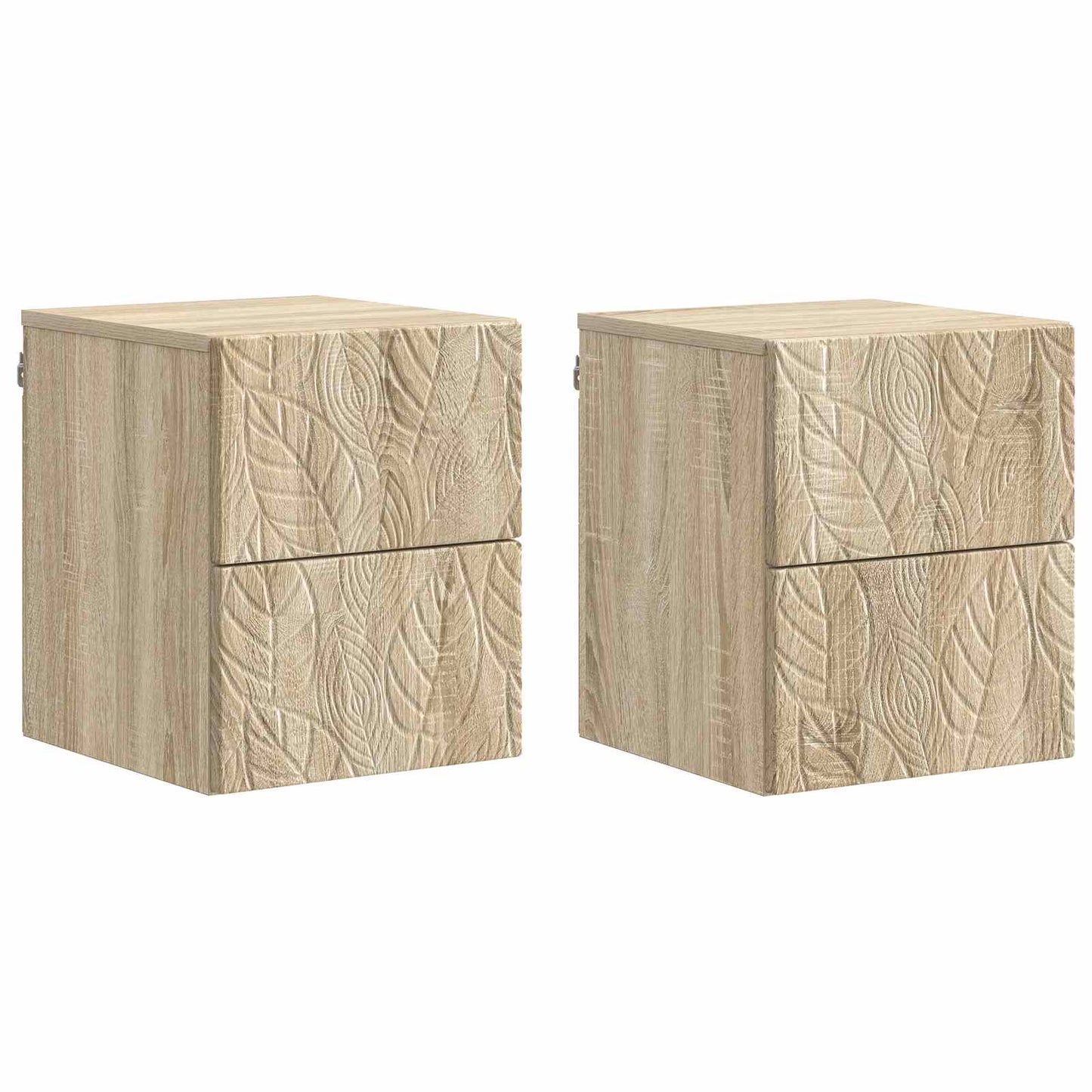 Wandmontierter Nachttisch 2 Stk. Sonoma-Eiche 34,5 x 33 x 40 cm