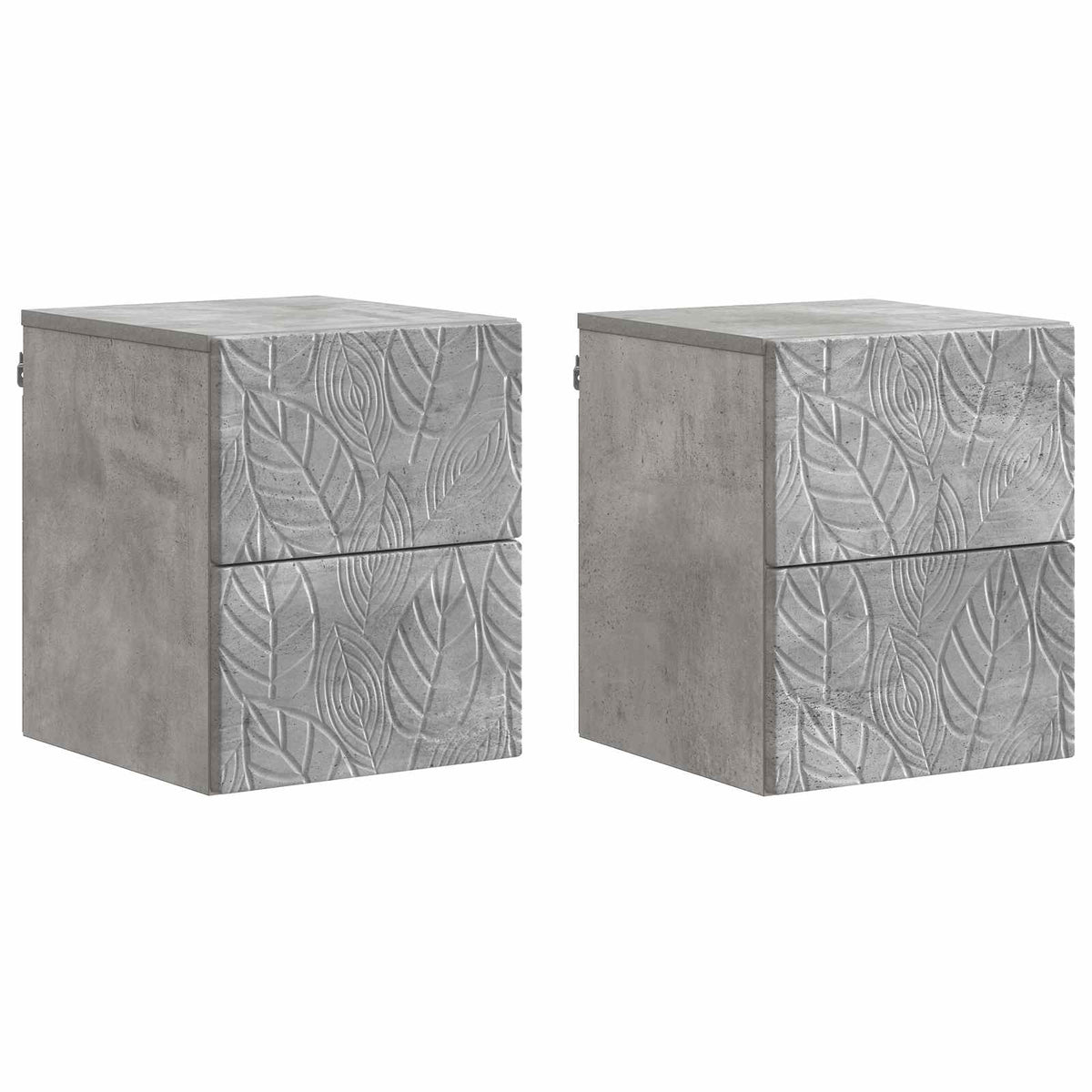 Wandmontierter Nachttisch 2 Stk. Betongrau 34,5 x 33 x 40 cm