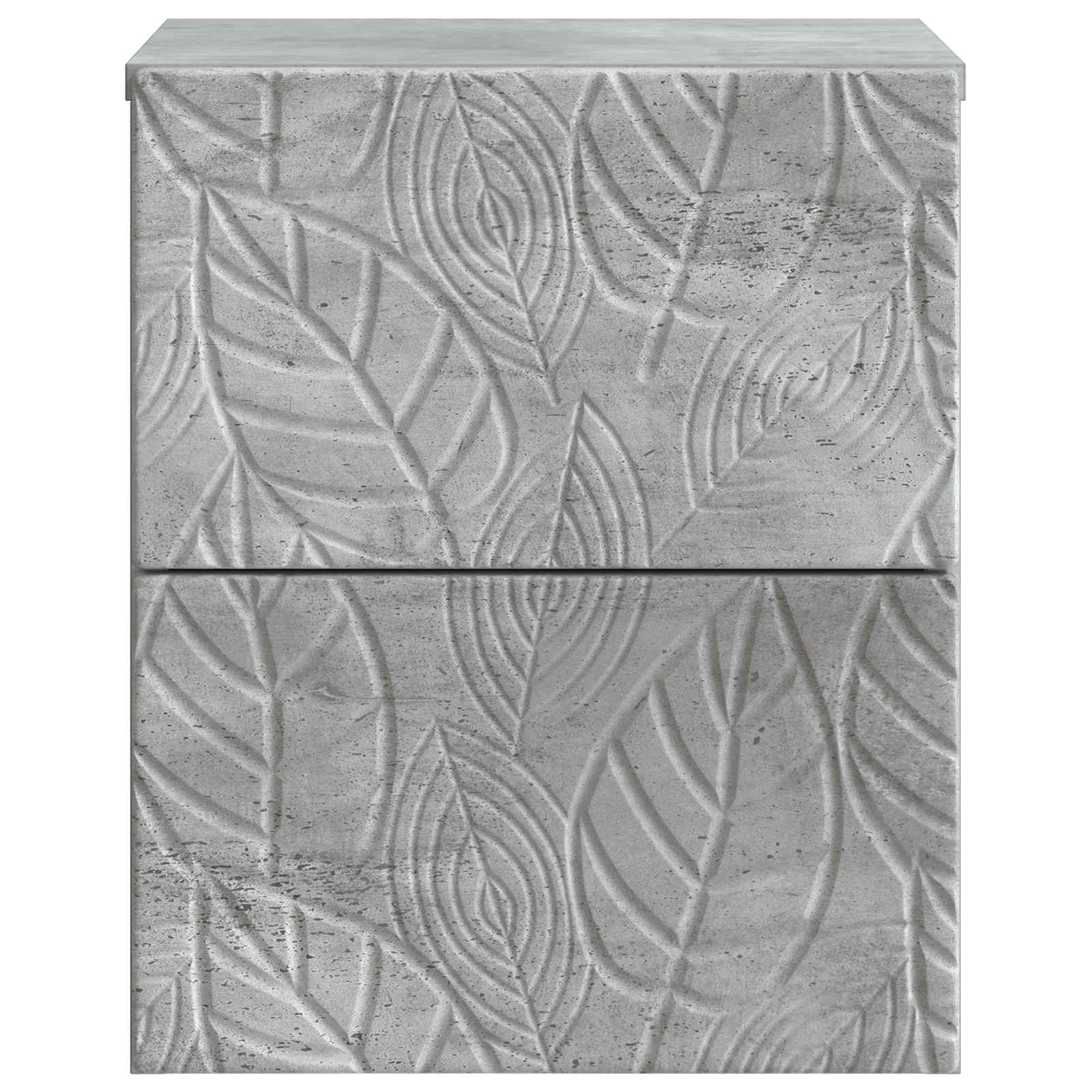 Wandmontierter Nachttisch 2 Stk. Betongrau 34,5 x 33 x 40 cm