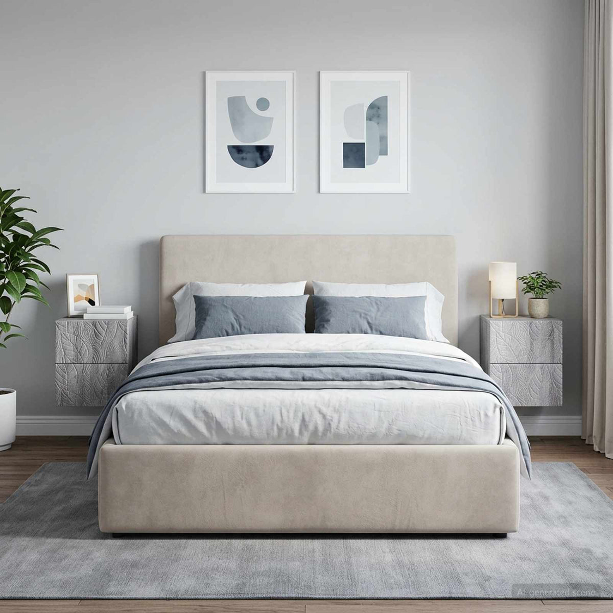 Wandmontierter Nachttisch 2 Stk. Sonoma-Grau 34,5 x 33 x 40 cm
