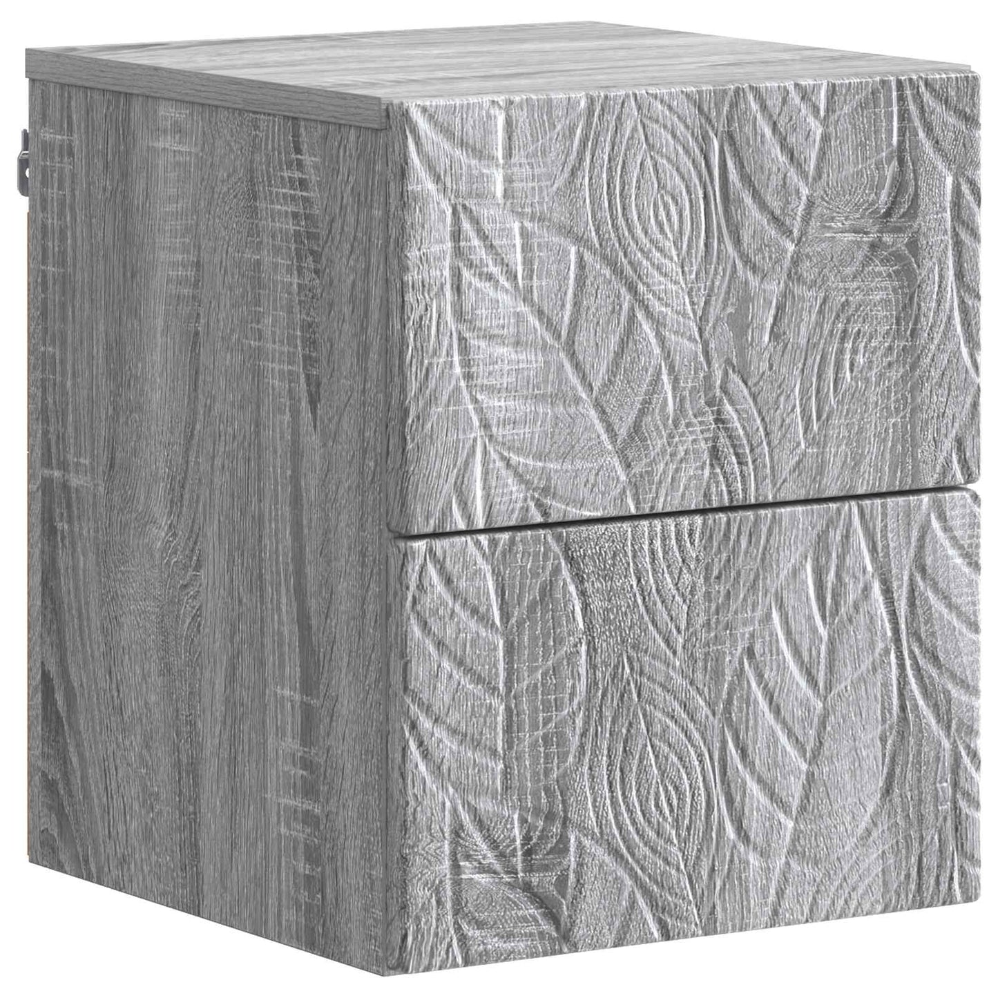 Wandmontierter Nachttisch 2 Stk. Sonoma-Grau 34,5 x 33 x 40 cm
