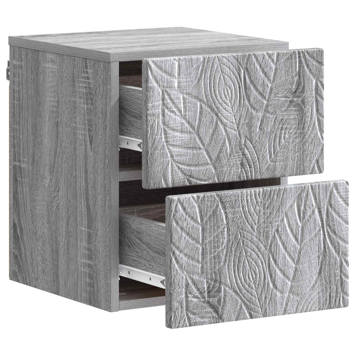 Wandmontierter Nachttisch 2 Stk. Sonoma-Grau 34,5 x 33 x 40 cm