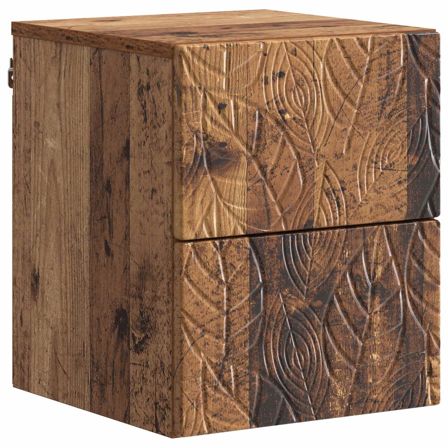 Wandmontierter Nachttisch 2 Stk. Altholz 34,5 x 33 x 40 cm