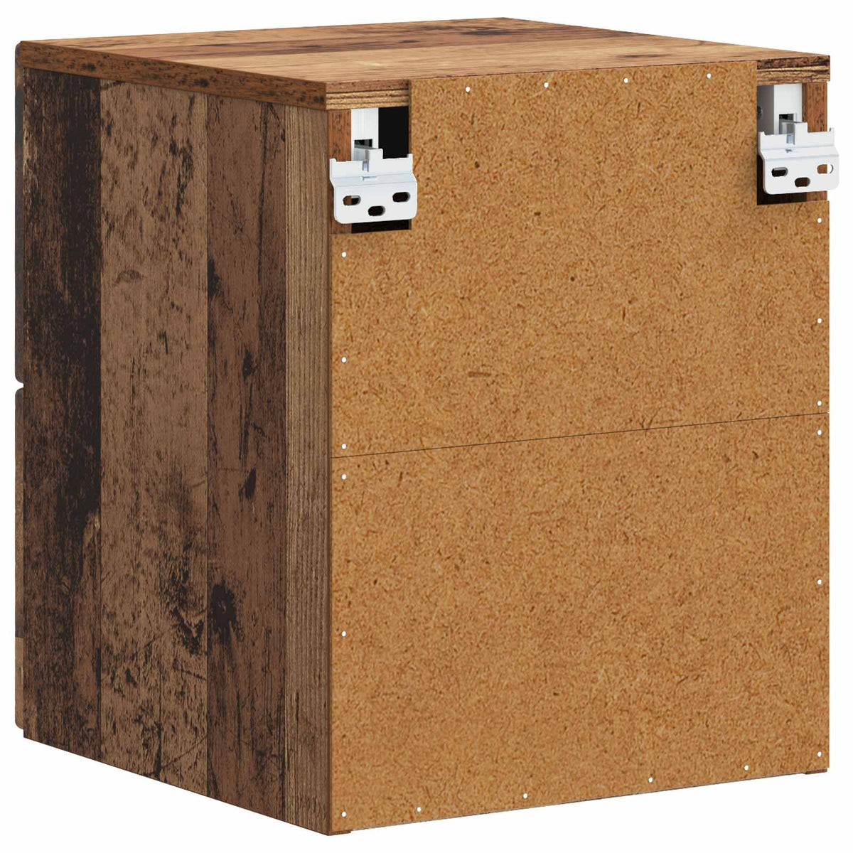 Wandmontierter Nachttisch 2 Stk. Altholz 34,5 x 33 x 40 cm