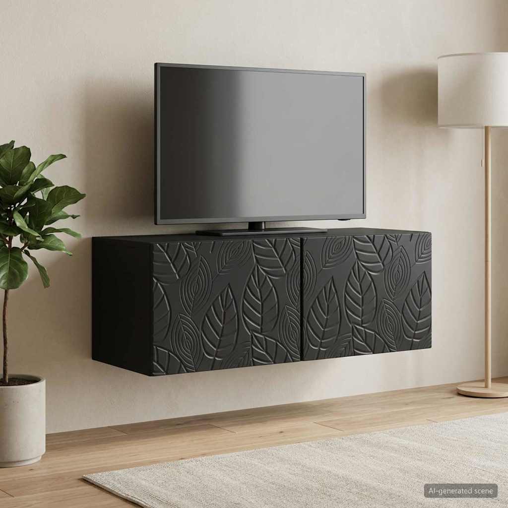 Wandmontierter TV-Schrank 59,5 x 41 x 30 cm Schwarz