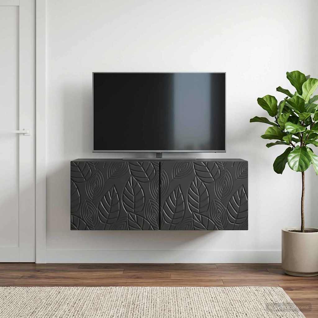 Wandmontierter TV-Schrank 59,5 x 41 x 30 cm Schwarz