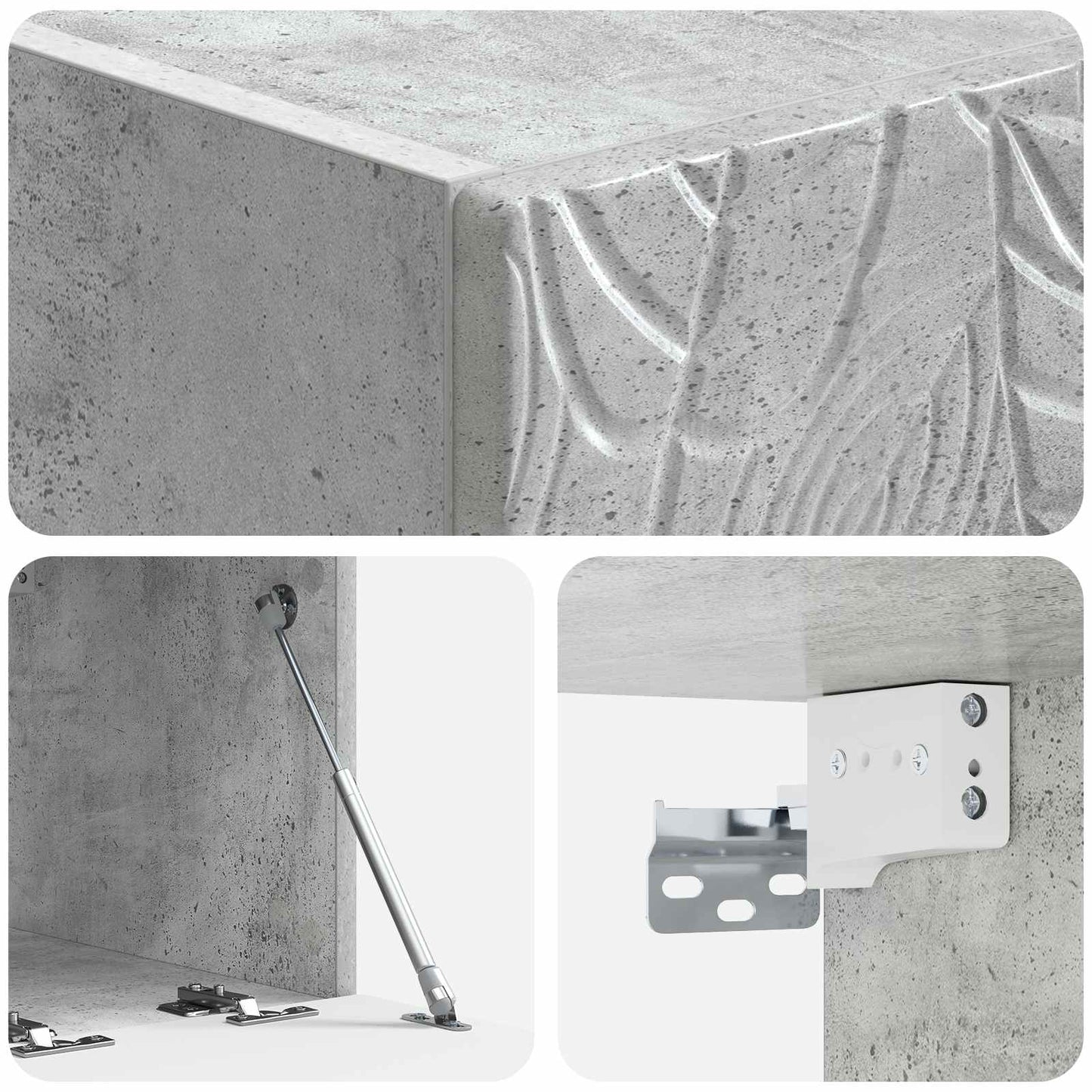 Wandmontierter TV-Schrank 59,5 x 41 x 30 cm Betongrau