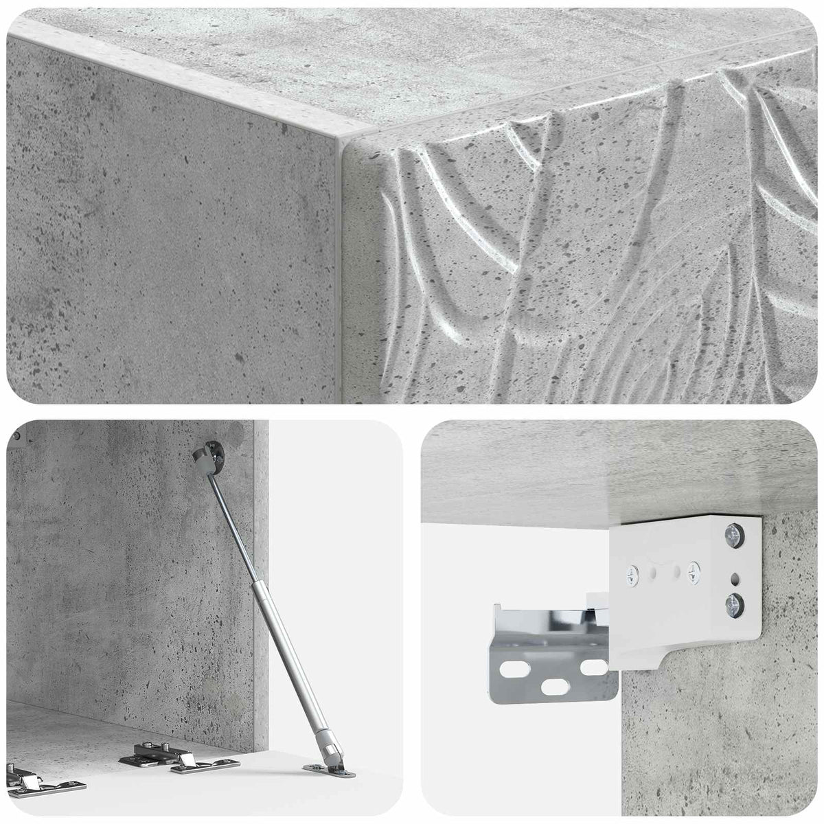 Wandmontierter TV-Schrank 59,5 x 41 x 30 cm Betongrau
