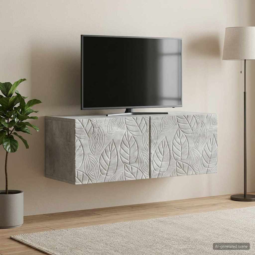 Wandmontierter TV-Schrank 59,5 x 41 x 30 cm Betongrau