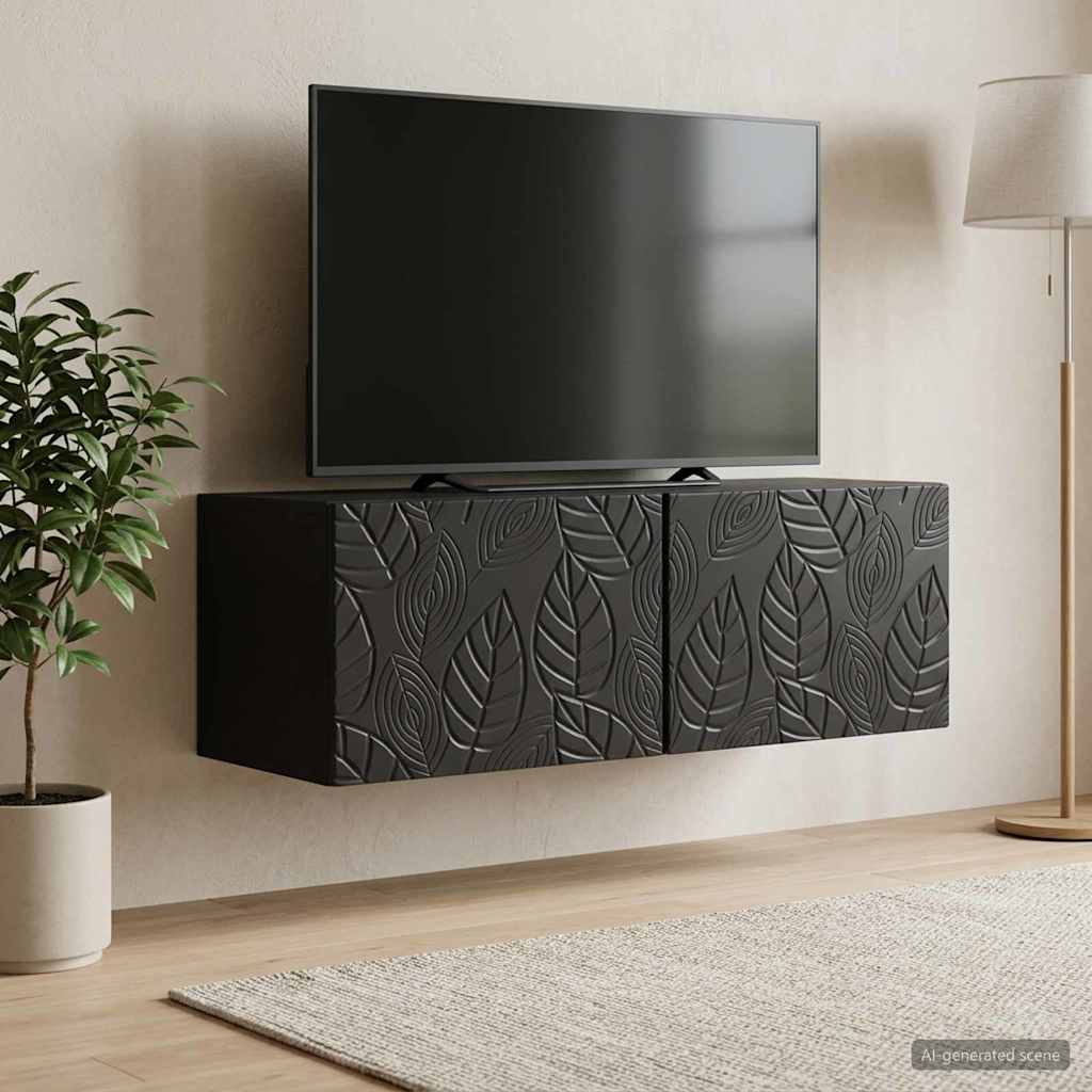 Wandmontierter TV-Schrank 78,5 x 41 x 30 cm Schwarz