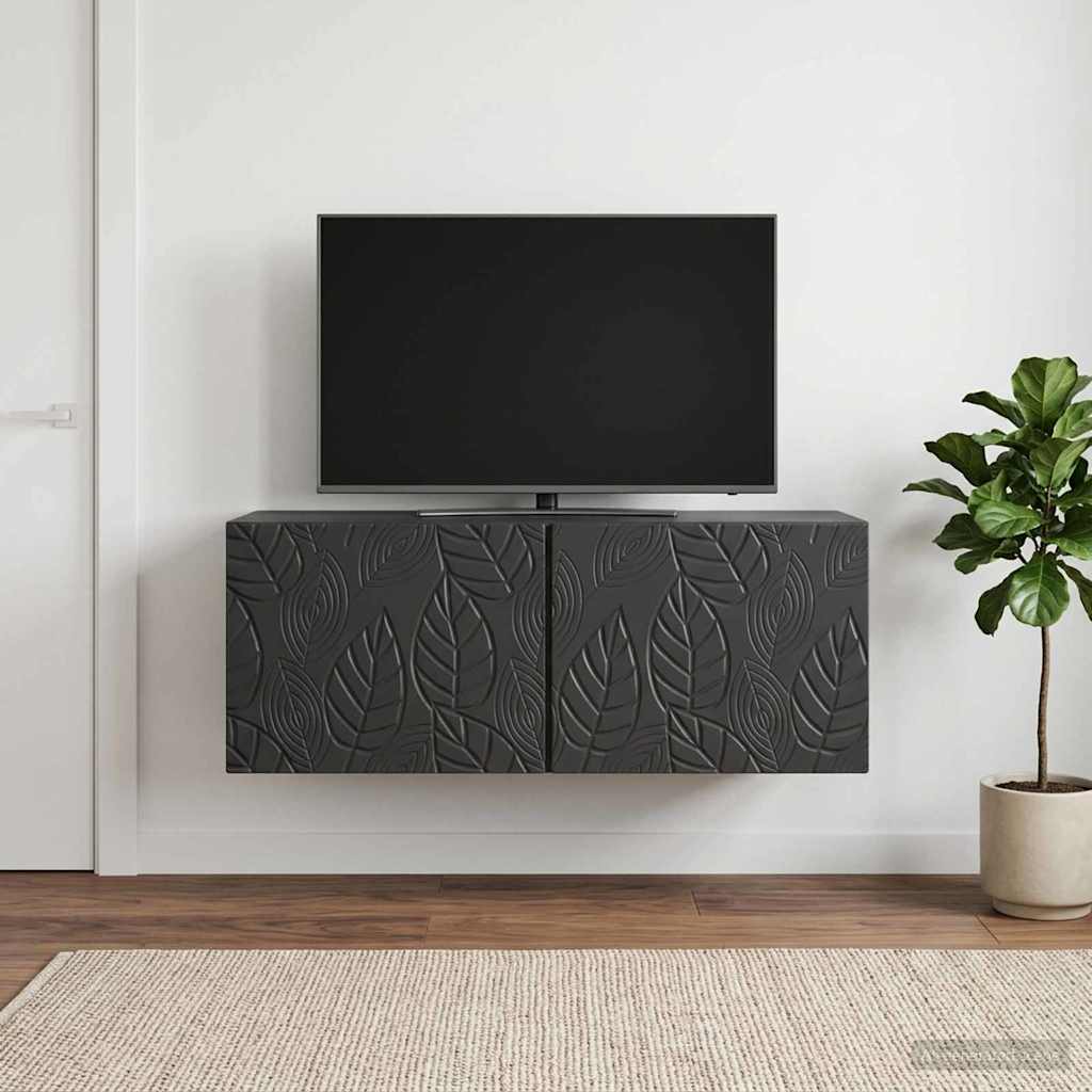 Wandmontierter TV-Schrank 78,5 x 41 x 30 cm Schwarz