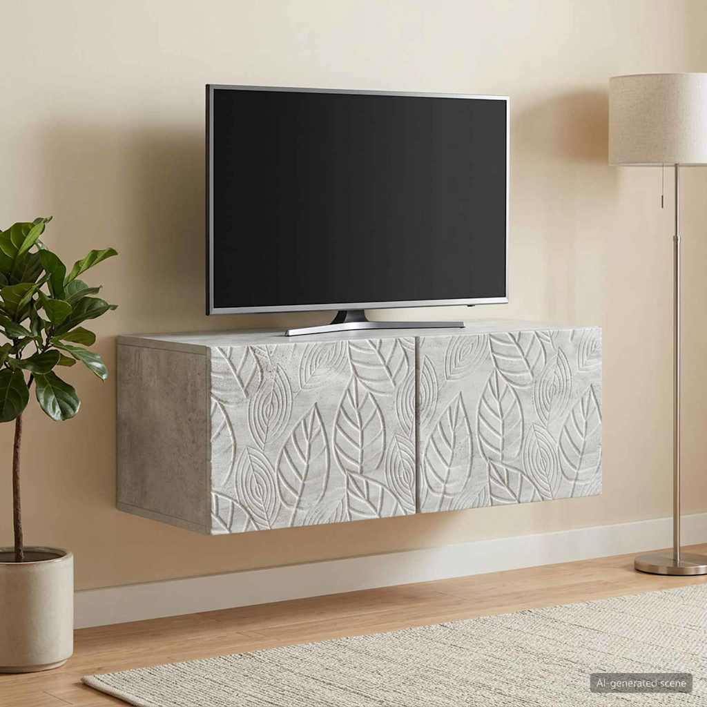 Wandmontierter TV-Schrank 78,5 x 41 x 30 cm Betongrau