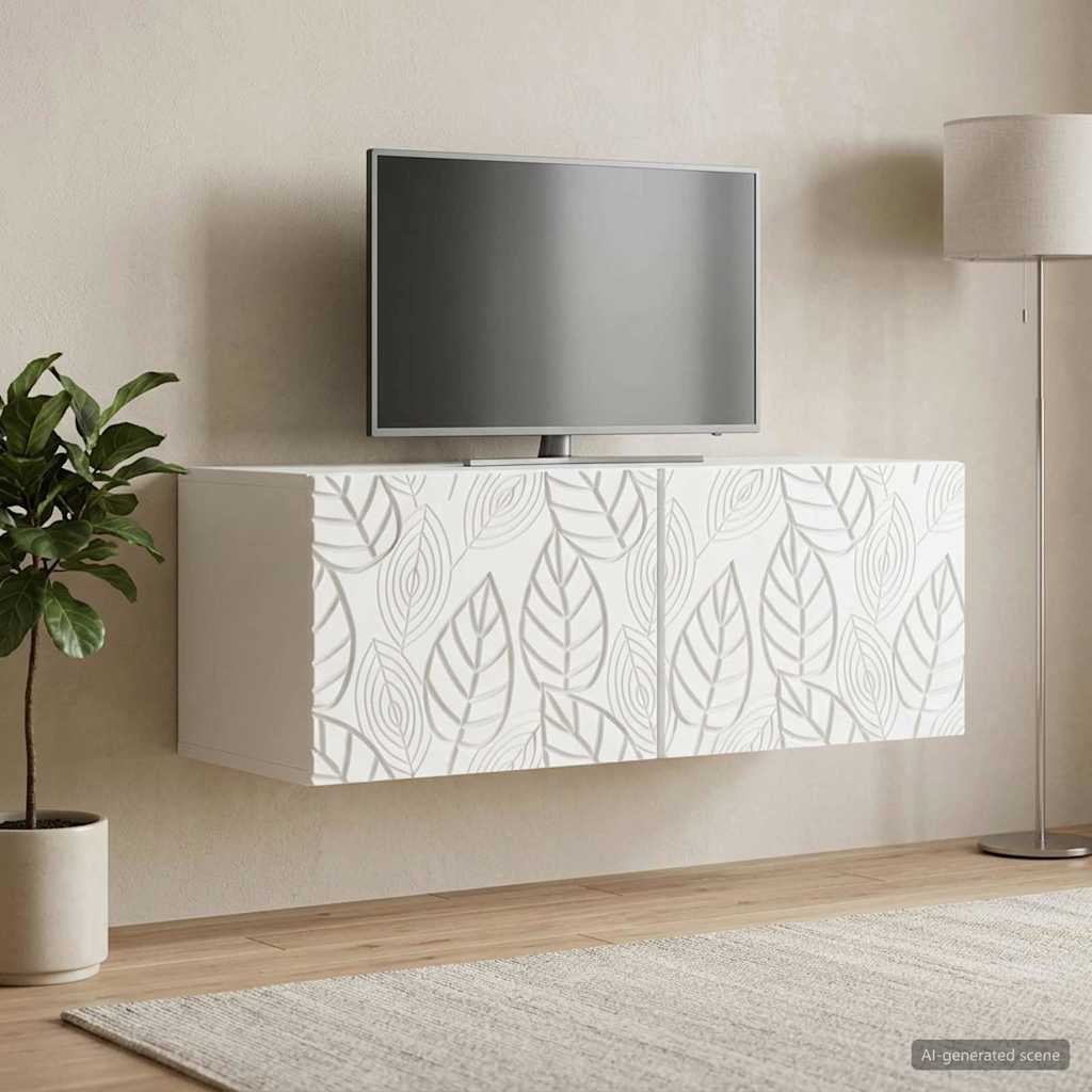Wandmontierter TV-Schrank 98 x 41 x 30 cm Weiß Holzwerkstoff