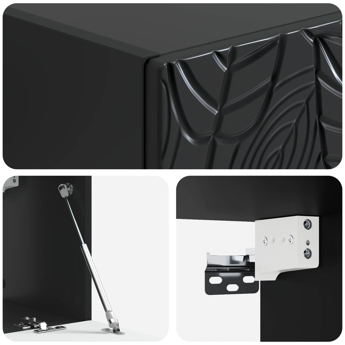 Wandmontierter TV-Schrank 98 x 41 x 30 cm Schwarz Holzwerkstoff