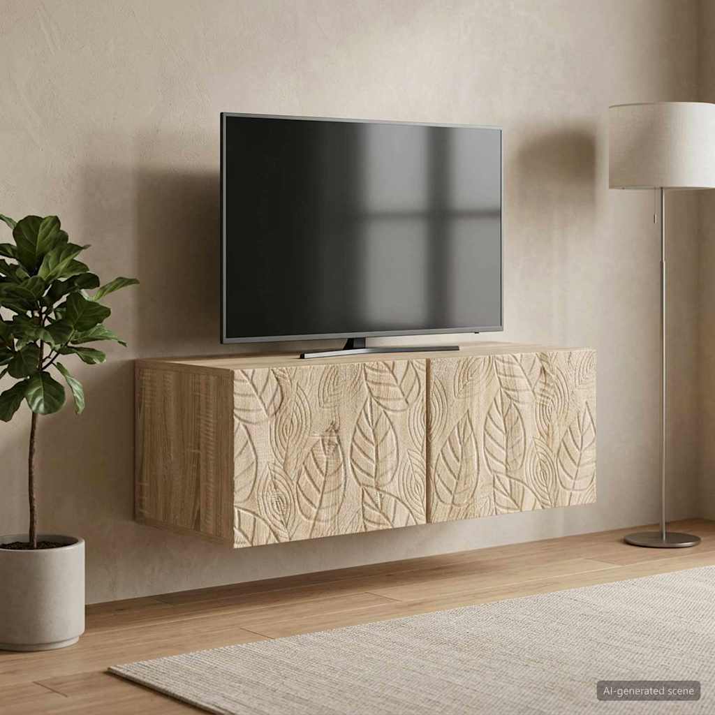 Wandmontierter TV-Schrank 98 x 41 x 30 cm Sonoma-Eiche