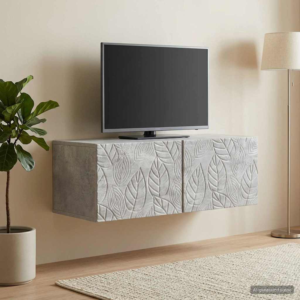 Wandmontierter TV-Schrank 98 x 41 x 30 cm Betongrau