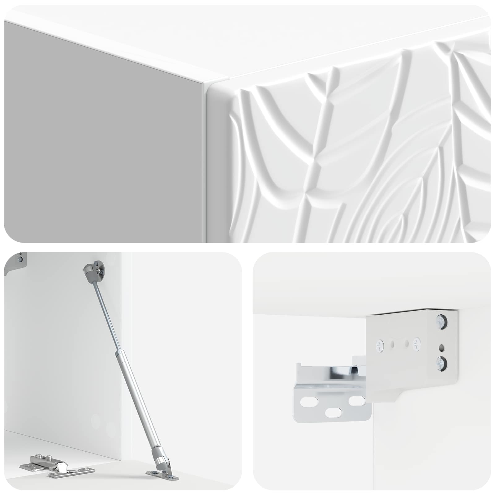 Wandmontierter TV-Schrank 98 x 41 x 30 cm Hochglanz Weiß