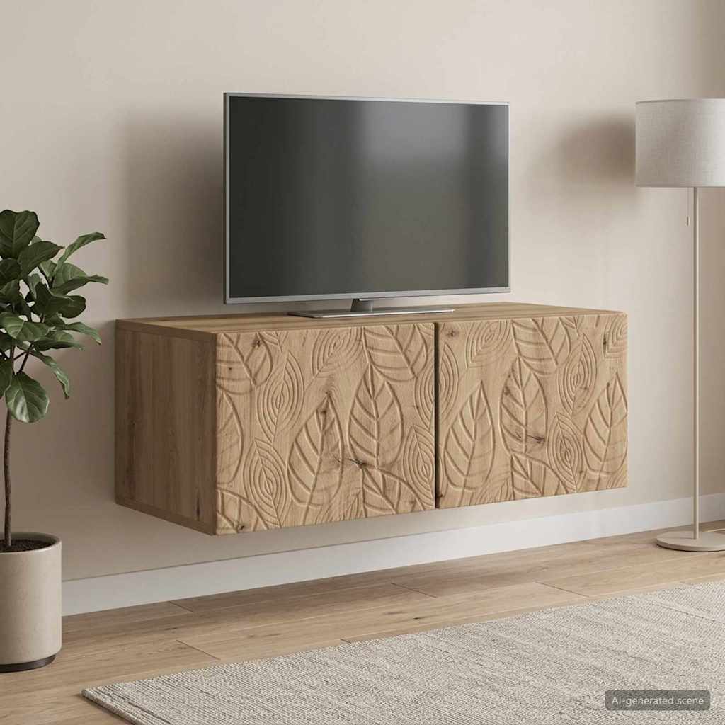 Wandmontierter TV-Schrank 98 x 41 x 30 cm Artisan-Eiche