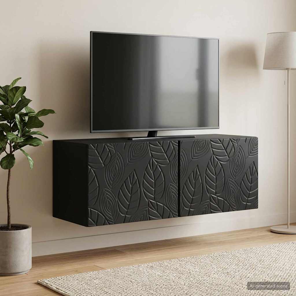 Wandmontierter TV-Schrank 59,5 x 31 cm Schwarz Holzwerkstoff