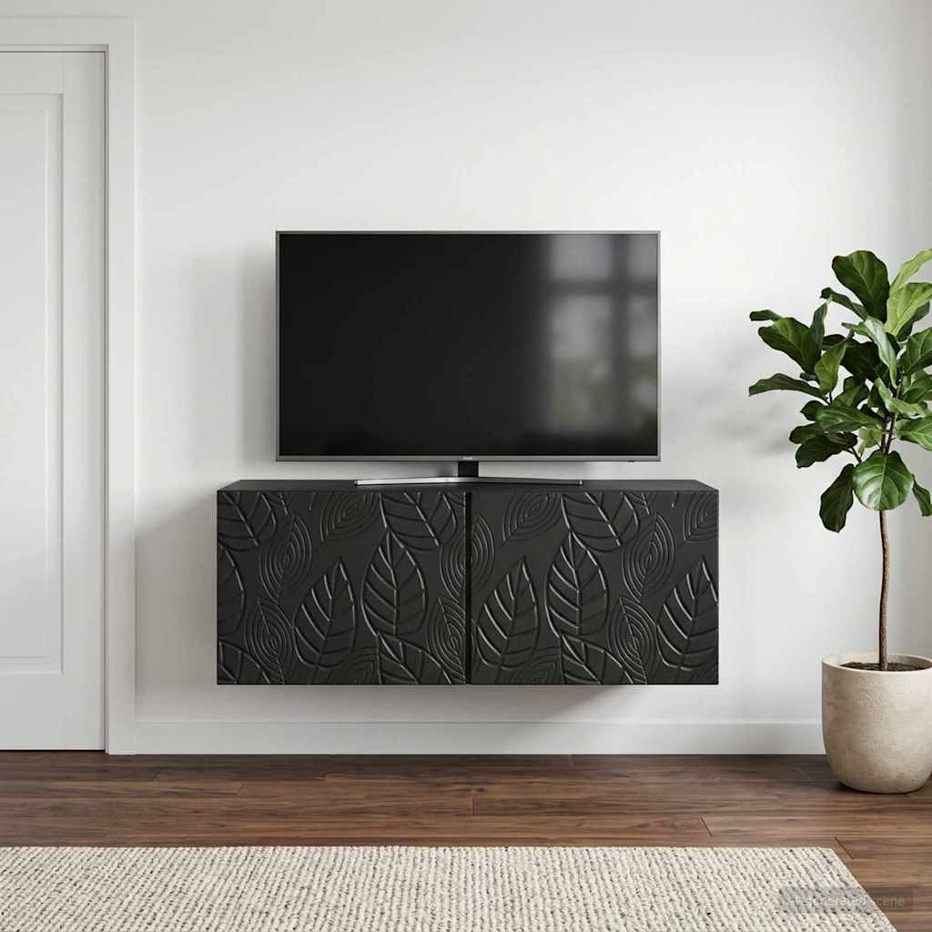 Wandmontierter TV-Schrank 59,5 x 31 cm Schwarz Holzwerkstoff