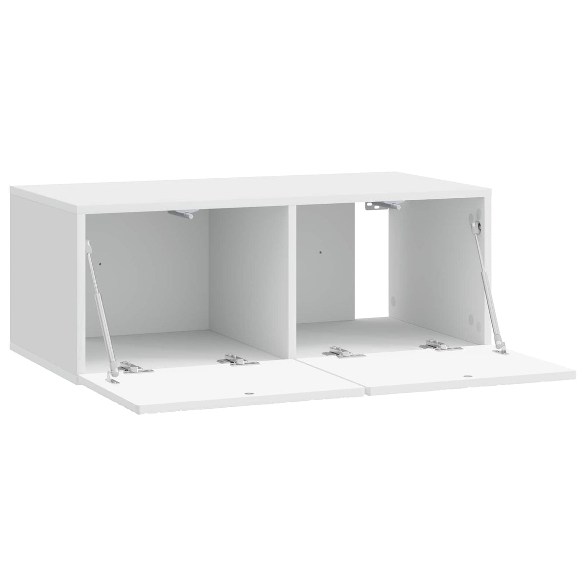 Wandmontierter TV-Schrank 59,5 x 31 cm Hochglanz Weiß