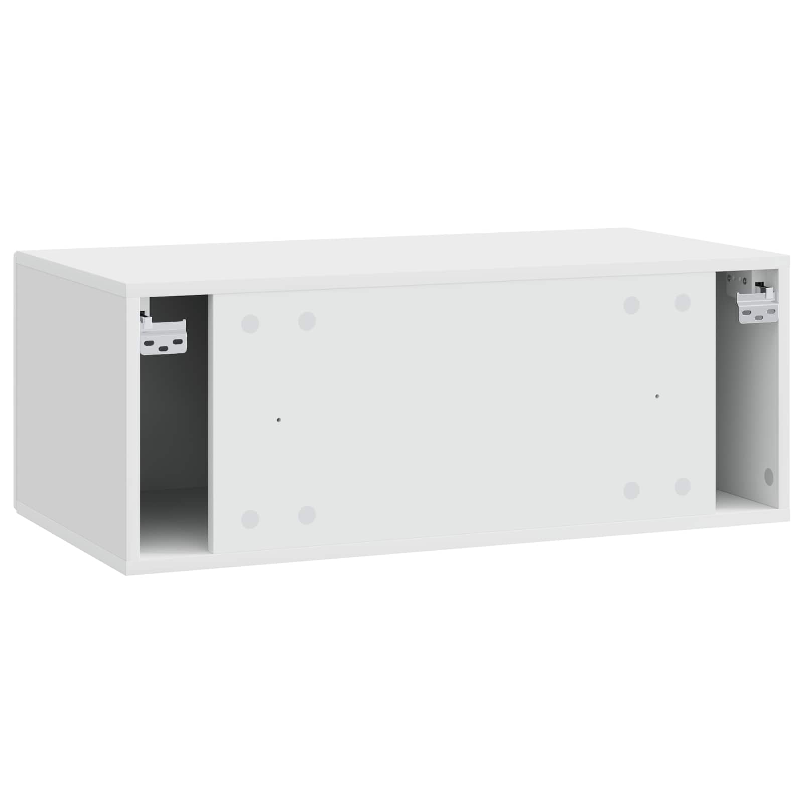 Wandmontierter TV-Schrank 59,5 x 31 cm Hochglanz Weiß