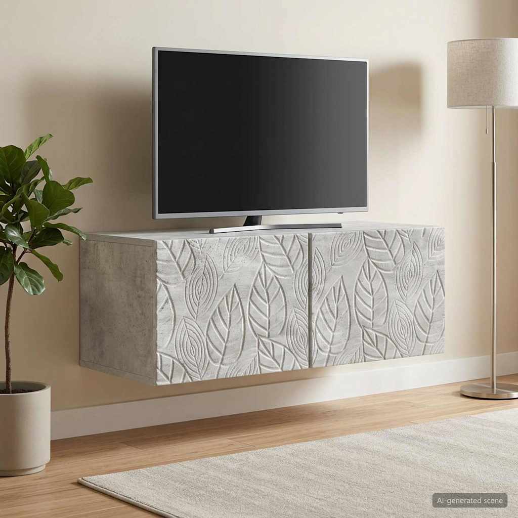 Wandmontierter TV-Schrank 78,5 x 31 cm Betongrau Holzwerkstoff