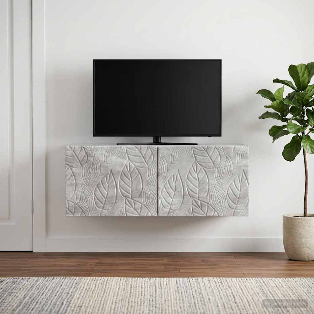 Wandmontierter TV-Schrank 78,5 x 31 cm Betongrau Holzwerkstoff