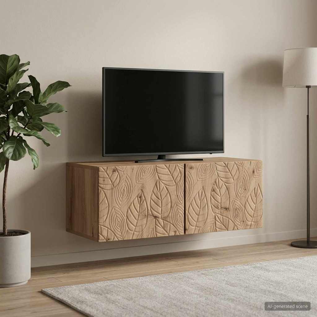 Wandmontierter TV-Schrank 78,5 x 31 cm Artisan-Eiche