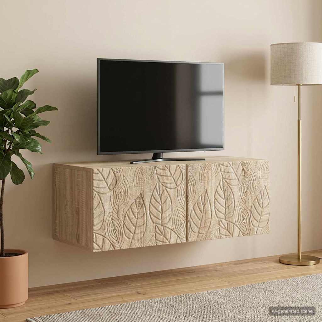 Wandmontierter TV-Schrank 98 x 31 cm Sonoma-Eiche Holzwerkstoff