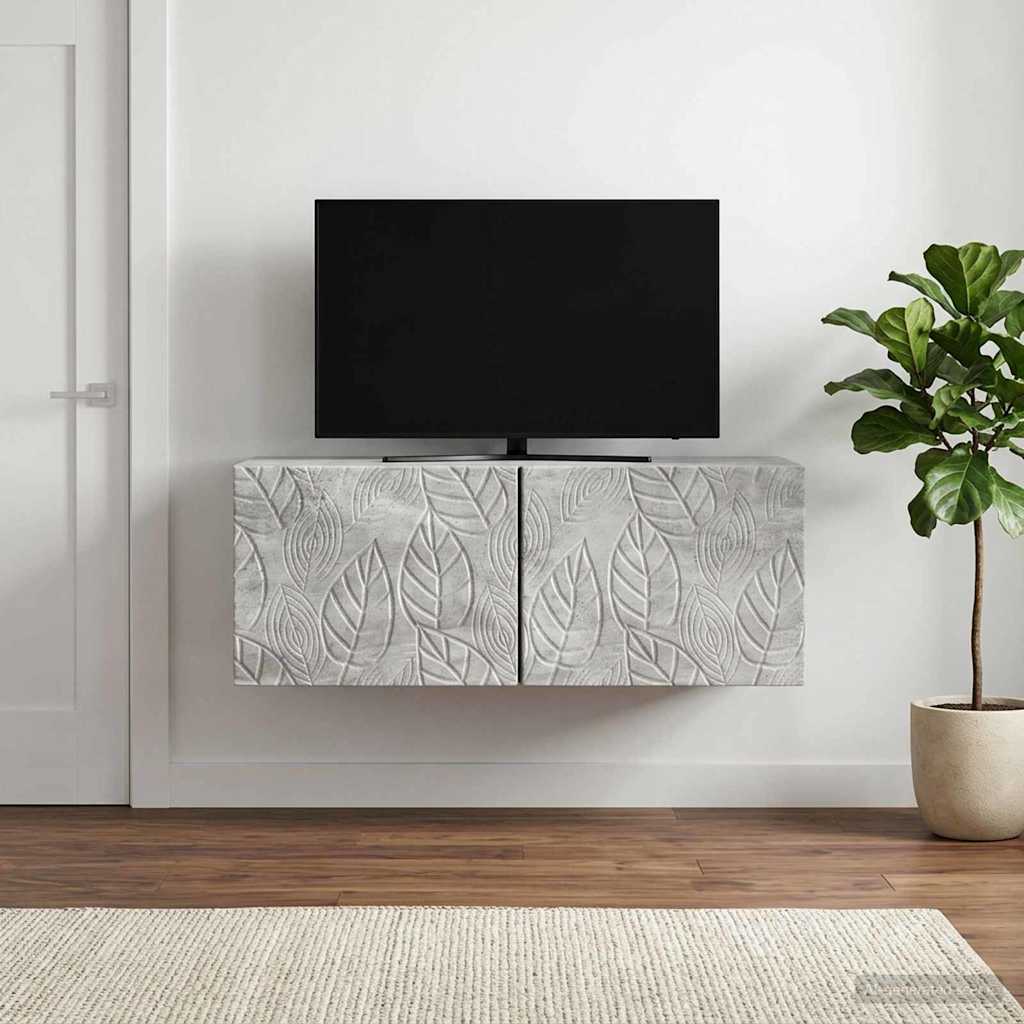 Wandmontierter TV-Schrank 98 x 31 cm Betongrau Holzwerkstoff