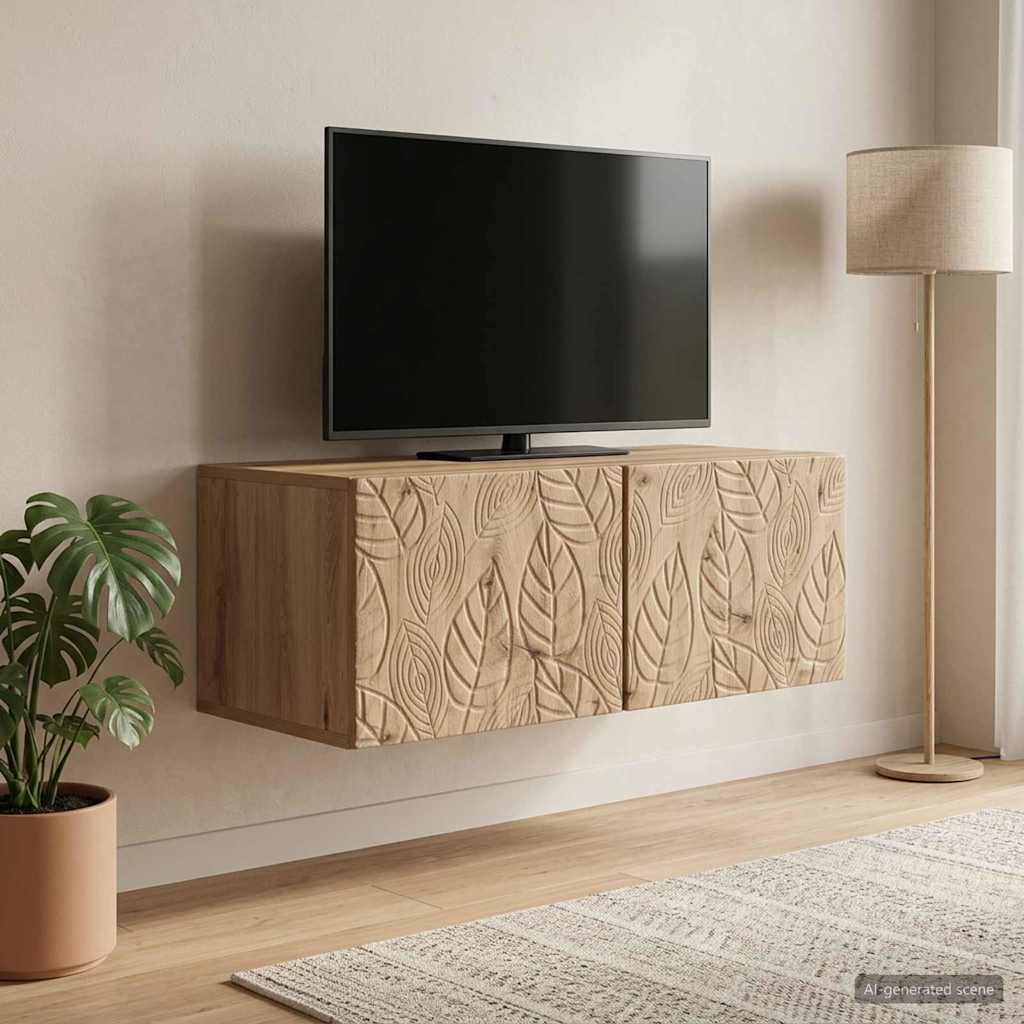 Wandmontierter TV-Schrank 98 x 31 cm Artisan-Eiche