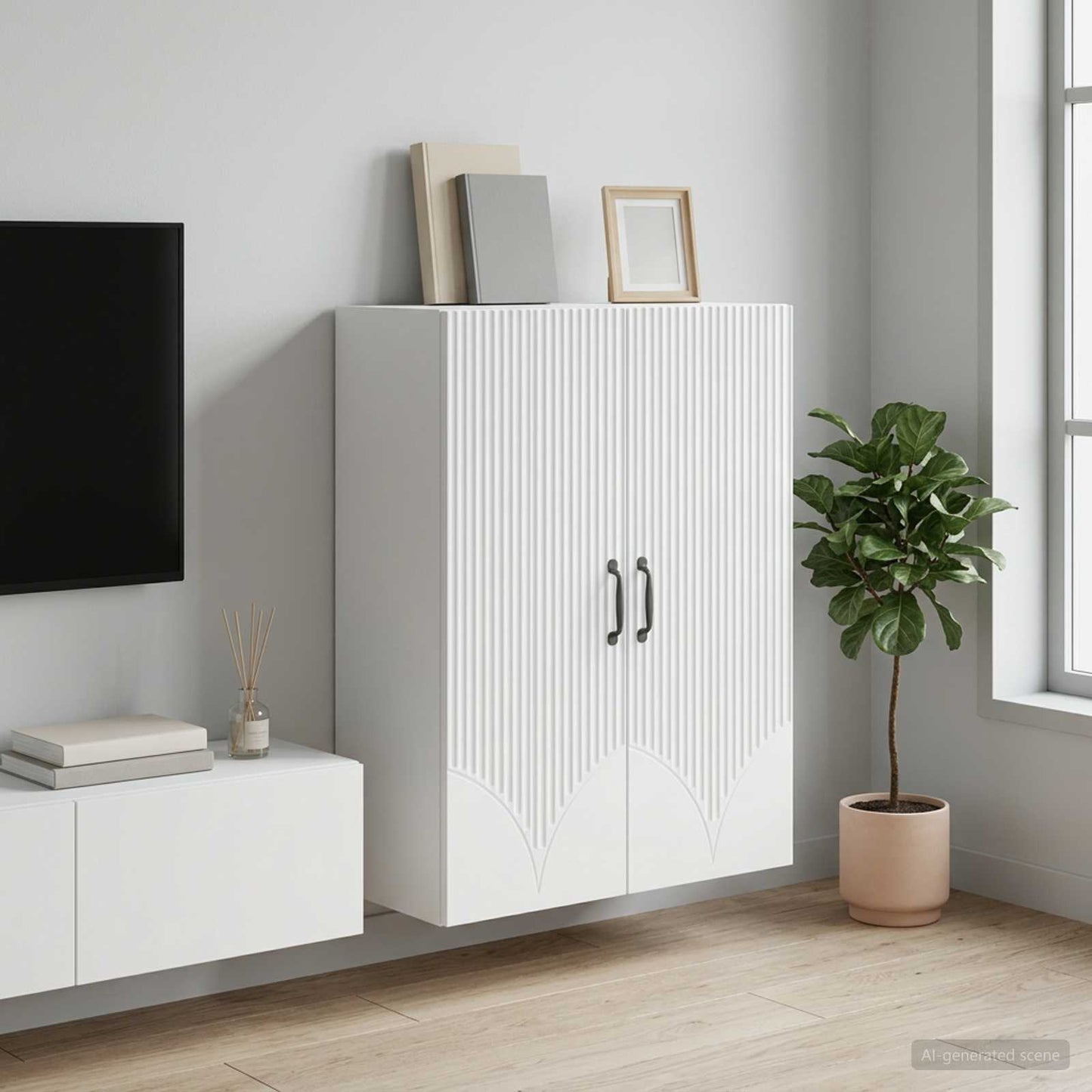 Wandschrank Weiß 66 x 34,5 x 90 cm Holzwerkstoff