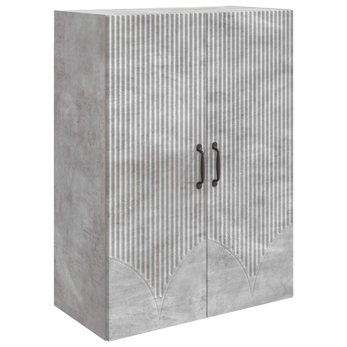 Wandschrank 66 x 34,5 x 90 cm Holzwerkstoff Betongrau
