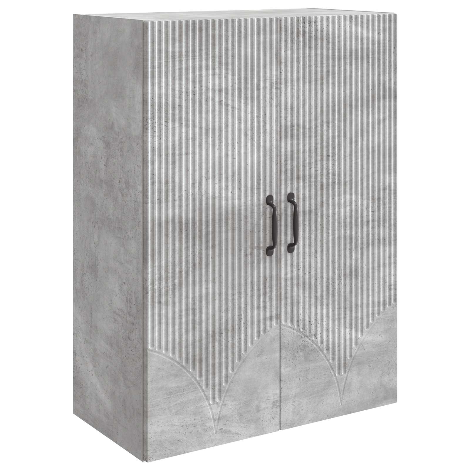 Wandschrank 66 x 34,5 x 90 cm Holzwerkstoff Betongrau