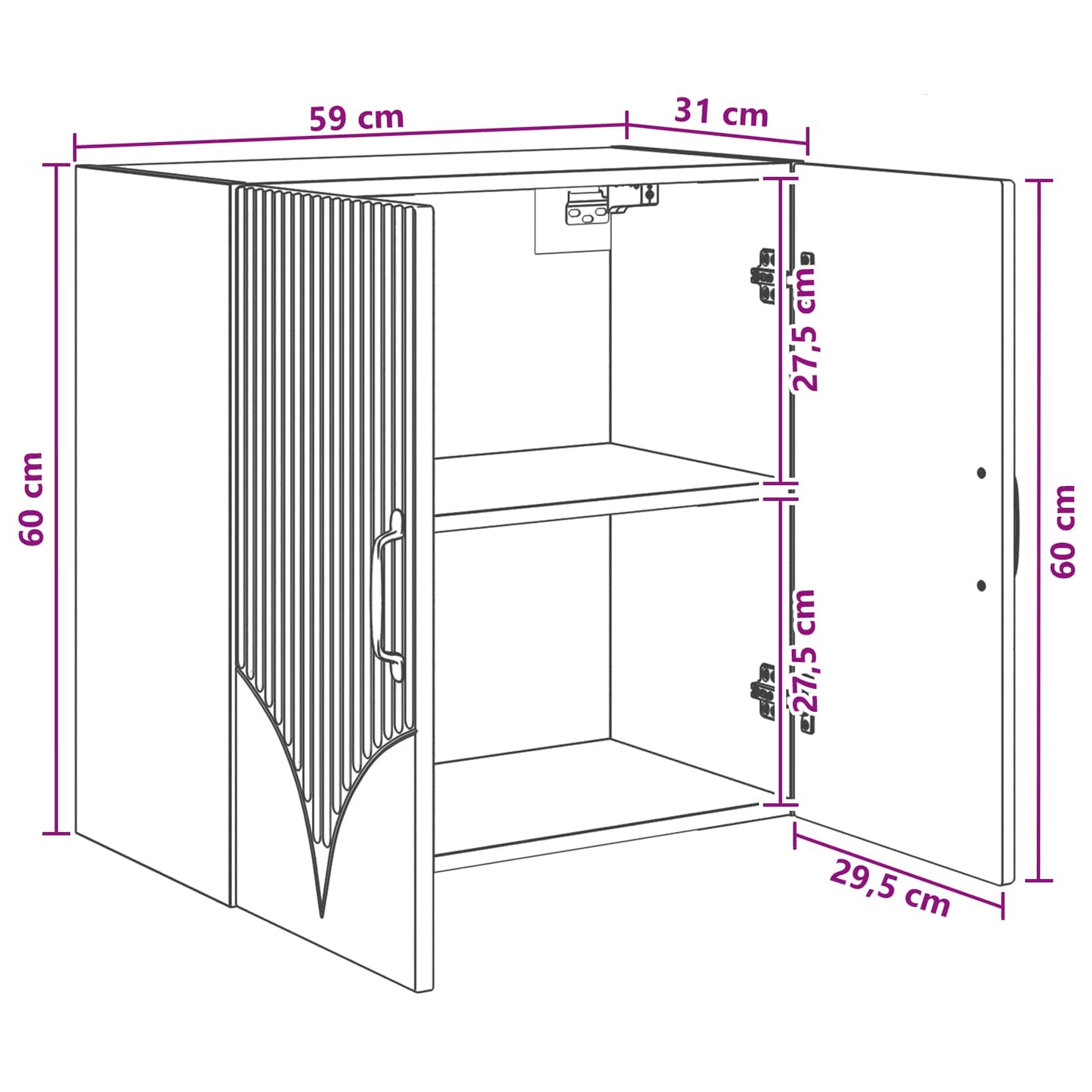Wandschrank Weiß 59 x 31 x 60 cm Holzwerkstoff