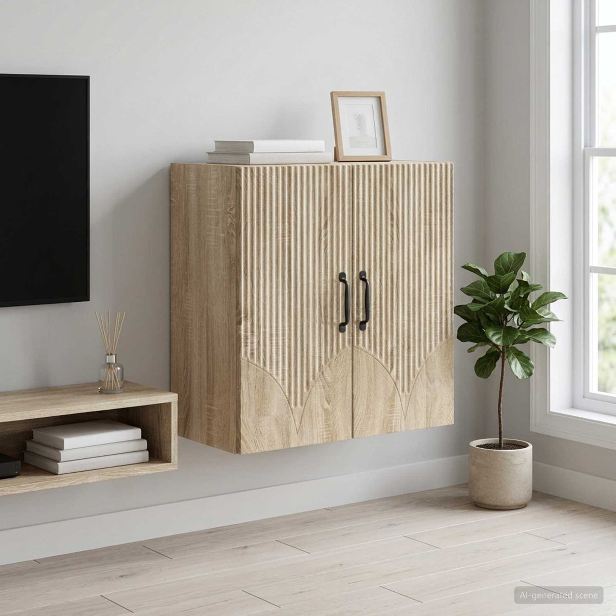 Wandschrank 59 x 31 x 60 cm Holzwerkstoff Sonoma-Eiche