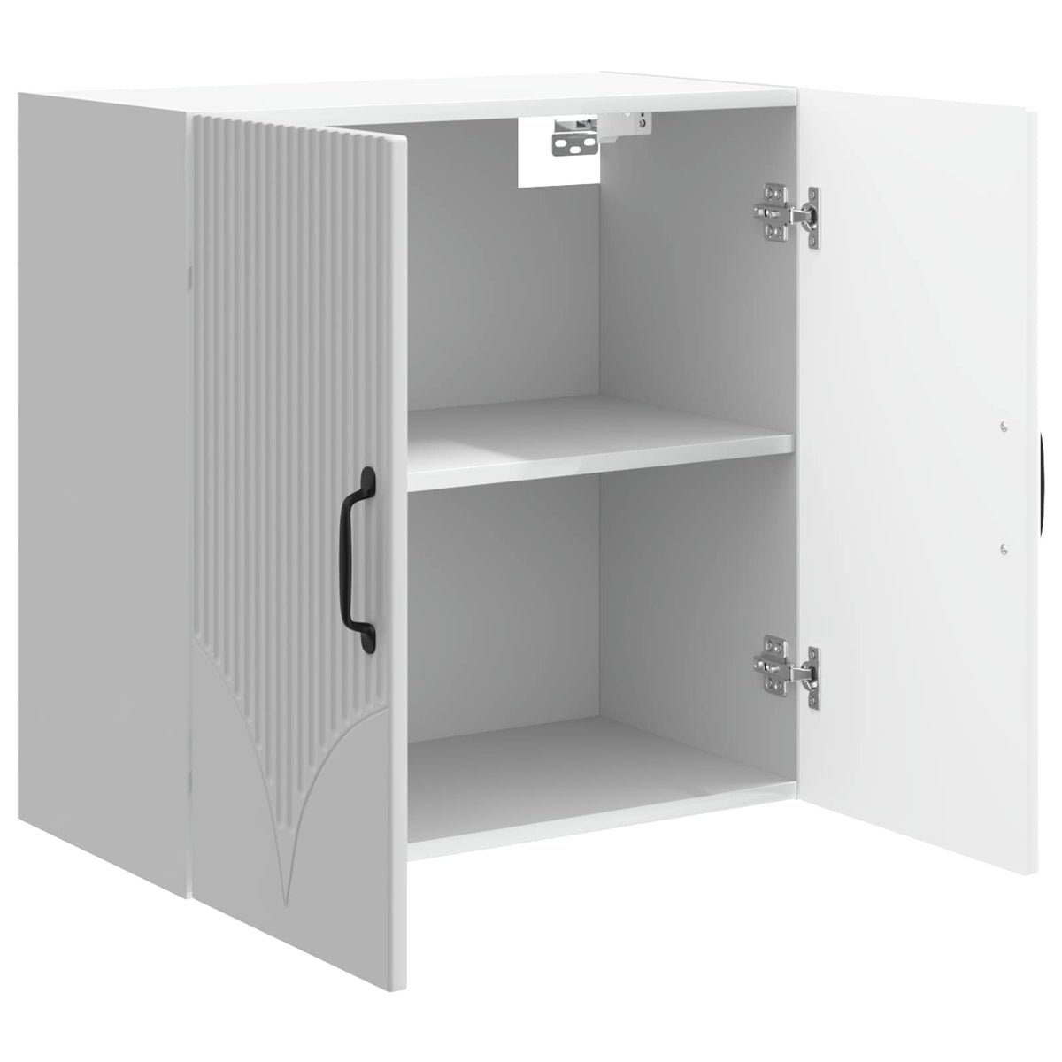 Wandschrank 59 x 31 x 60 cm Holzwerkstoff Hochglanz Weiß