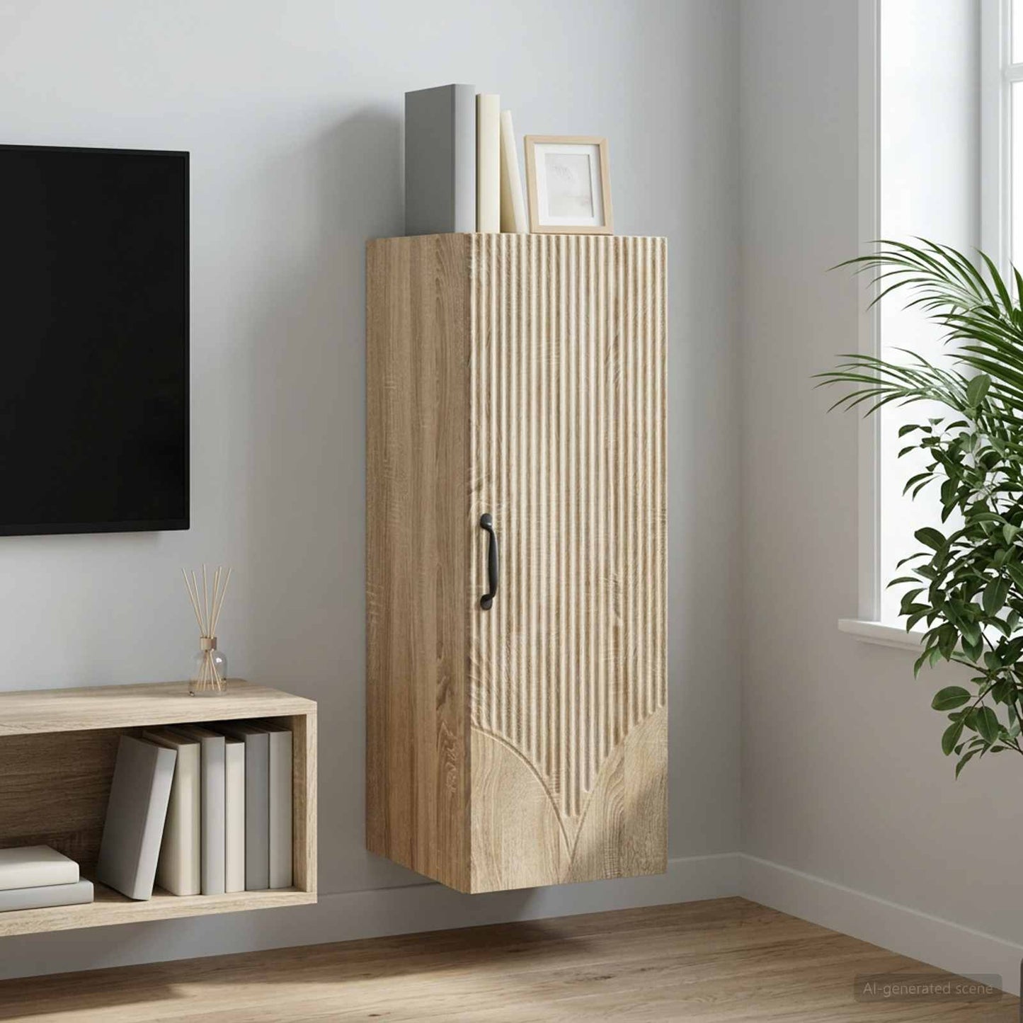 Wandschrank 33 x 34,5 x 90 cm Holzwerkstoff Sonoma-Eiche