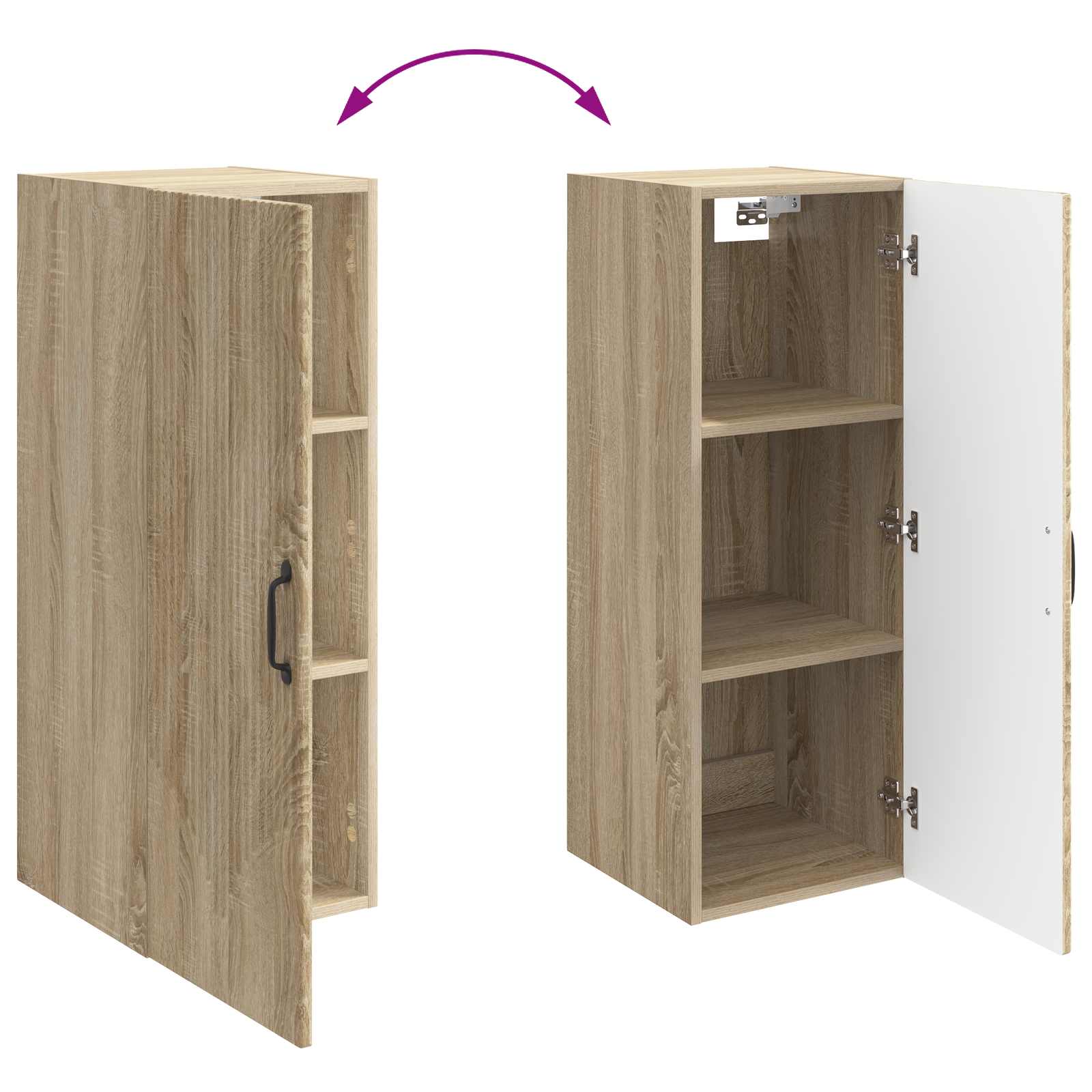 Wandschrank 33 x 34,5 x 90 cm Holzwerkstoff Sonoma-Eiche