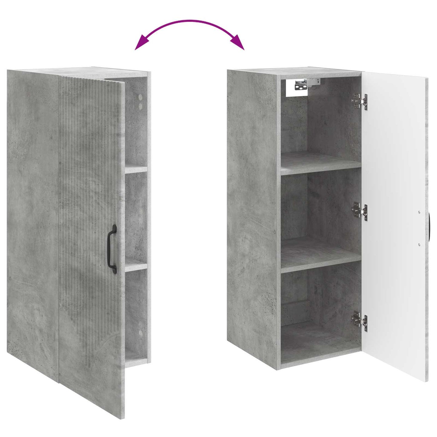 Wandschrank 33 x 34,5 x 90 cm Holzwerkstoff Betongrau