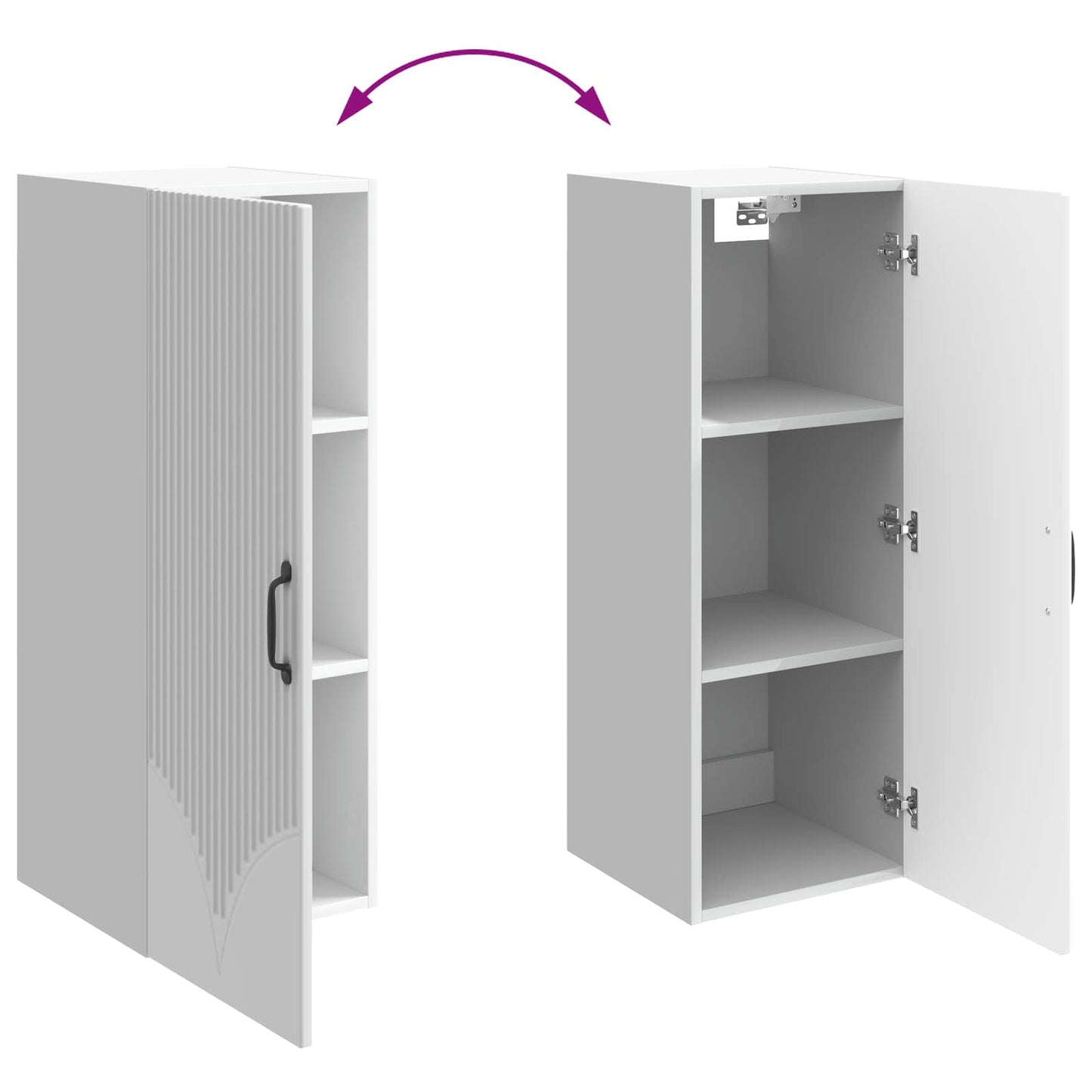 Wandschrank 33 x 34,5 x 90 cm Holzwerkstoff Hochglanz Weiß