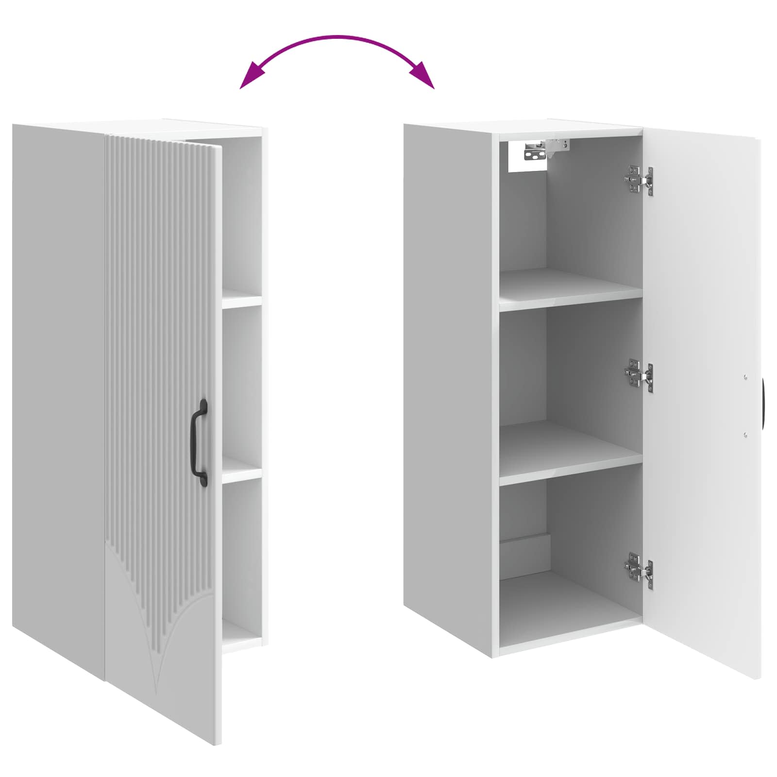 Wandschrank 33 x 34,5 x 90 cm Holzwerkstoff Hochglanz Weiß
