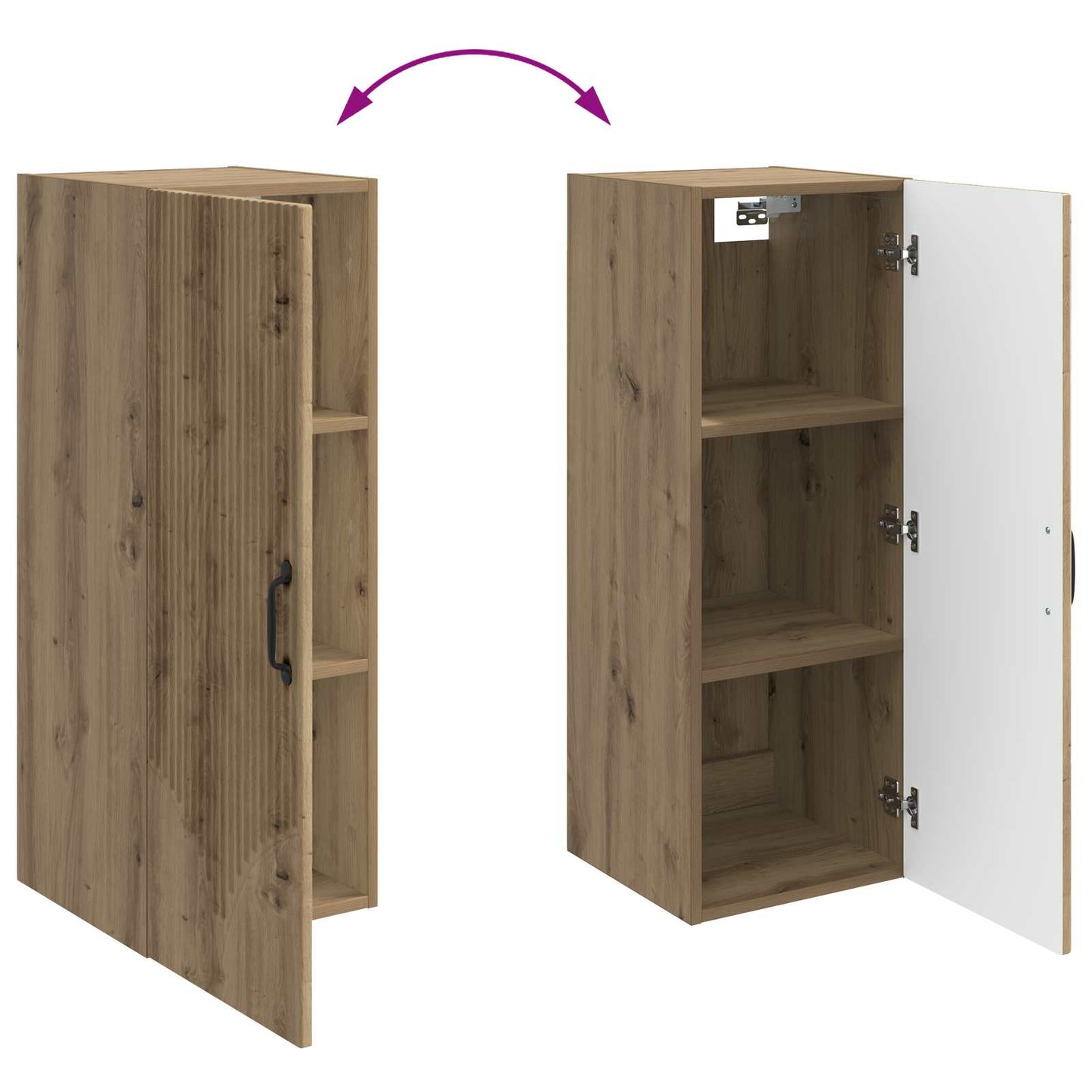Wandschrank 33 x 34,5 x 90 cm Holzwerkstoff Artisan-Eiche