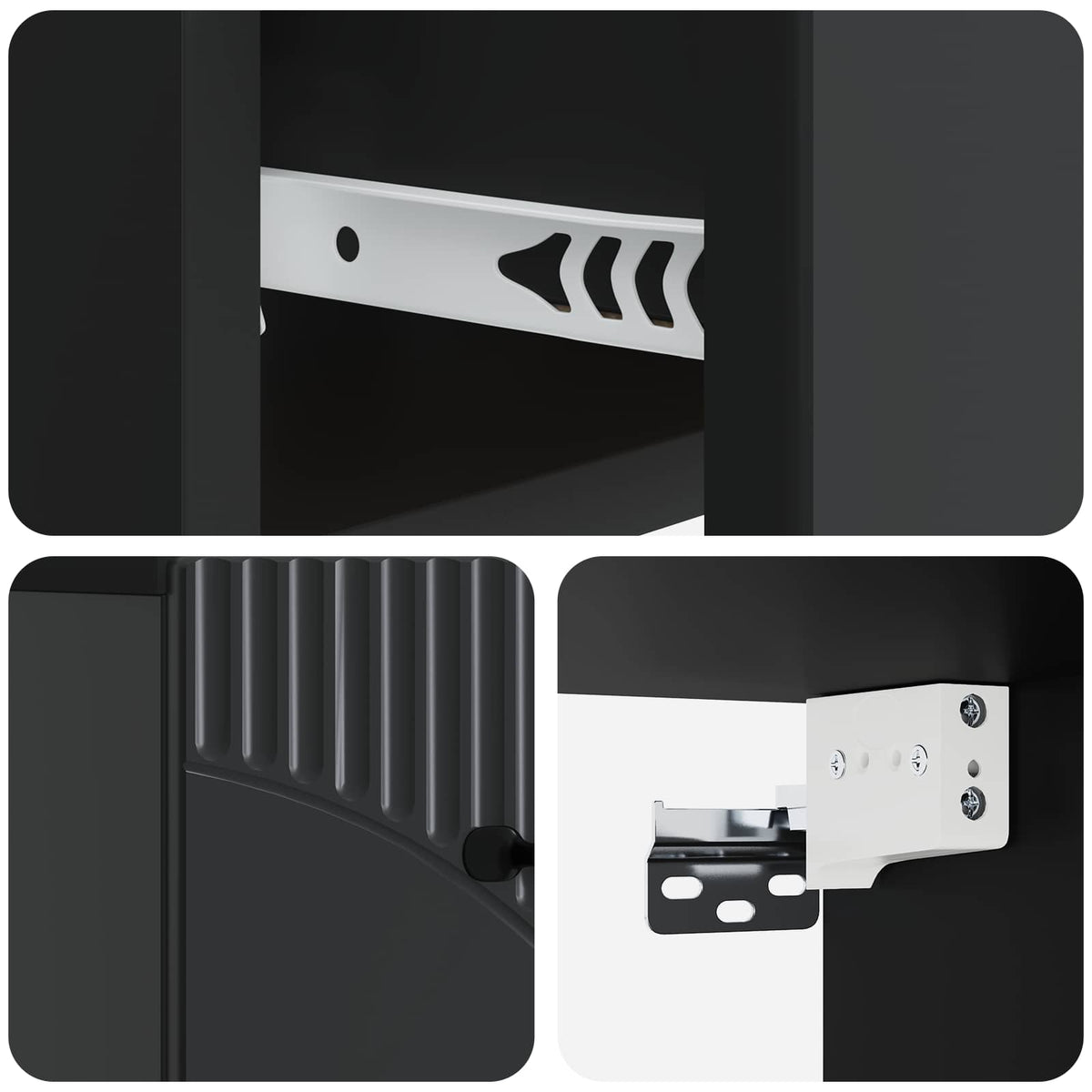 Wandmontierter Nachttisch 2 stk. Schwarz 34,5 x 33 x 20 cm